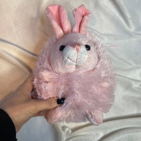 NOVA PLUSH Pink Round Stuffed‎ Easter Bunny Animal Plush - Picture 1 of 2